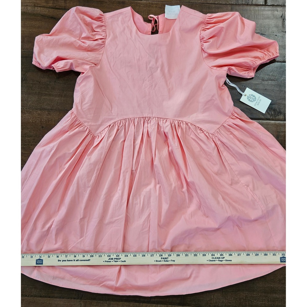 Hyacinth House Pink Puff Sleeve Mini Dress Babydoll Short Sleeve Small NWT - Picture 10 of 15
